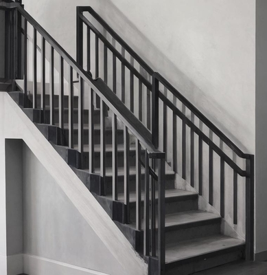 5.8-6.0M Lunghezza Modern Black Metal Staircase Aluminum Railing per il sistema di balcone decorativo