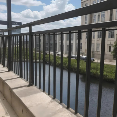 5.8-6.0M Lunghezza Modern Black Metal Staircase Aluminum Railing per il sistema di balcone decorativo