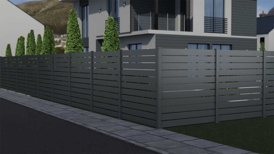 Recinzione di tubi verticali in alluminio per cortile esterno decorativo con rivestimento in polvere nera solida
