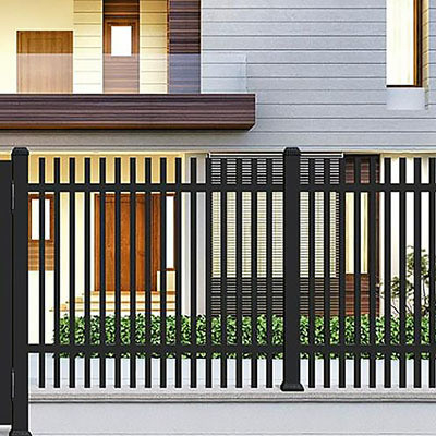 Sistema di recinzione in alluminio Pannello decorativo di cancello in nero con servizio di taglio disponibile