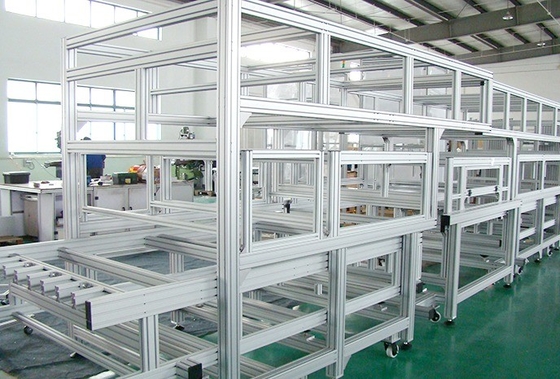 Linea di assemblaggio Profili di alluminio Tavola di lavoro Profili di alluminio di estrusione industriale utilizzati