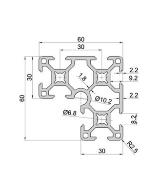 6063-T5 Profil Silver Anodized Aluminium Extrusion T Slot con trattamento di decollatura