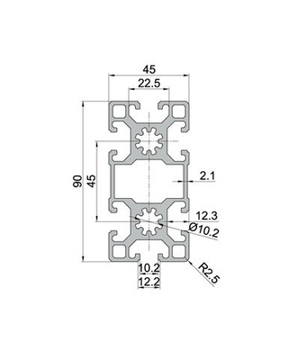 Temperature T3-T8 profili di estrusione in alluminio personalizzati 40*80 con finitura anodizzata in argento
