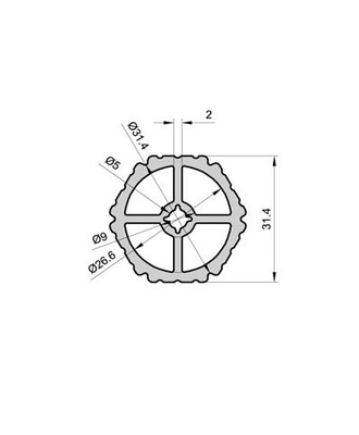 Profili di estrussione in argento anodizzato per progetti di alluminio per abitazioni