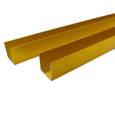 Profili di alluminio anodizzati in oro con spessore personalizzato