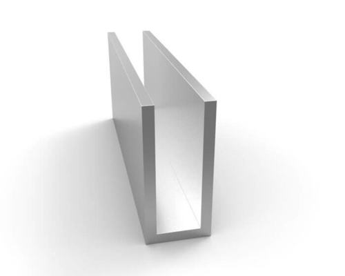 0Spessore di.30 mm Profilo di alluminio anodizzato personalizzato per ringhiera di vetro a forma di U