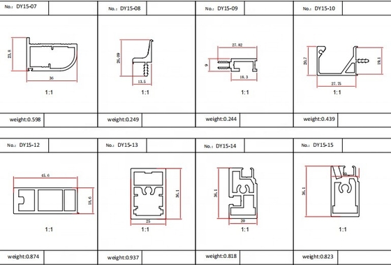 Profili in alluminio per finestre scorrevoli per Shengxin 6063 T5 in bianco argento champagne nero