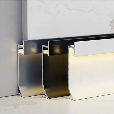 Push and Pull PVC Custom Moderno Pavimento Baseboard Profil di illuminazione con luce a LED