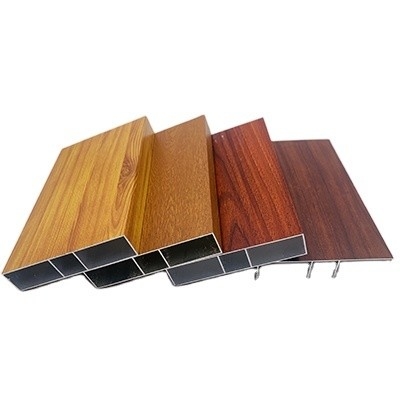 Profili di alluminio in legno di legno Legatura di costruzione tubo rettangolare Lunghezza 5.8-6.0M