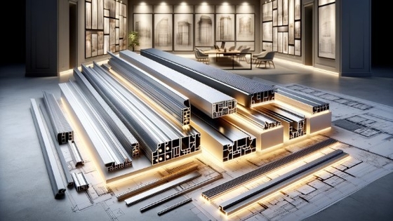 Profilo di alluminio personalizzato da 1m 2m 3m per strisce di illuminazione a LED in reticolazione Serie Grado 6000
