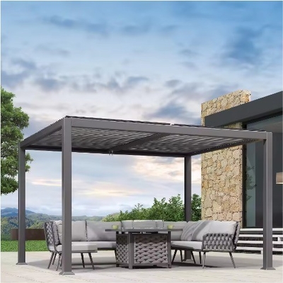 Tetti a prova d'acqua Louvre Gazebo esterno Pergola in alluminio con design moderno