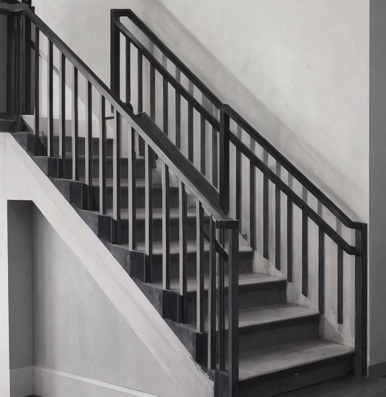 5.8-6.0M Lunghezza Modern Black Metal Staircase Aluminum Railing per il sistema di balcone decorativo