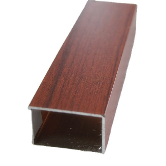 Tubo quadrato in alluminio di colore legno con servizio di saldatura 1.5x0.75mm Spessore personalizzato