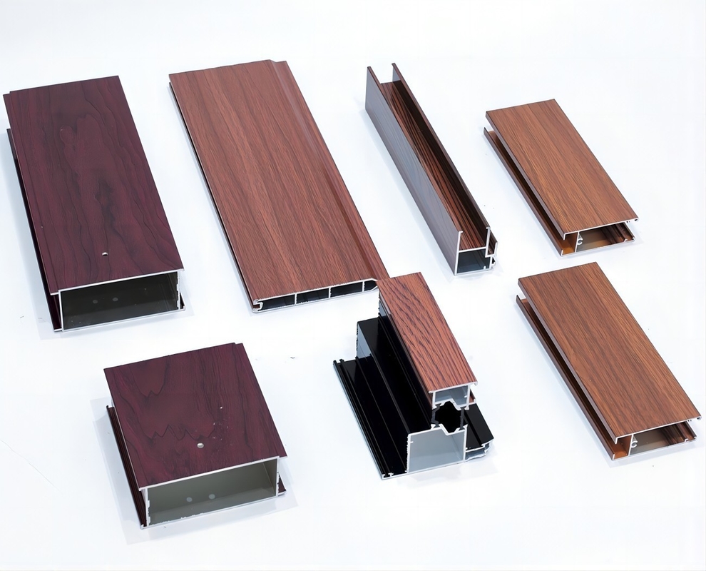 Polish Brush Powder Coating Golden Anodizing Wood Grain PVDF Edificio Costruzione Finestre Porte