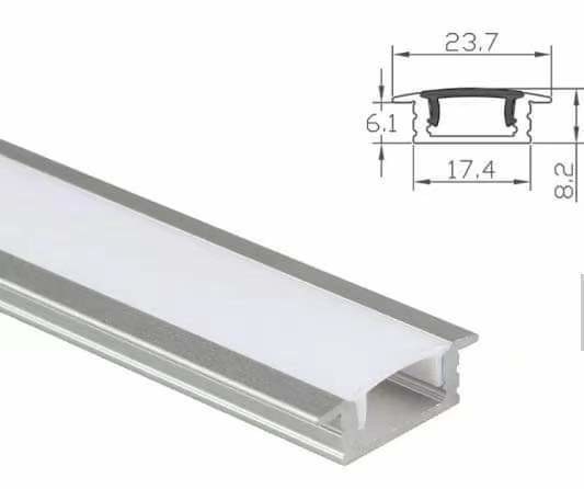 T3-T8 Profilo di alluminio temperato per strisce di illuminazione a led alluminio intagliato sottile 1m 2m 3m
