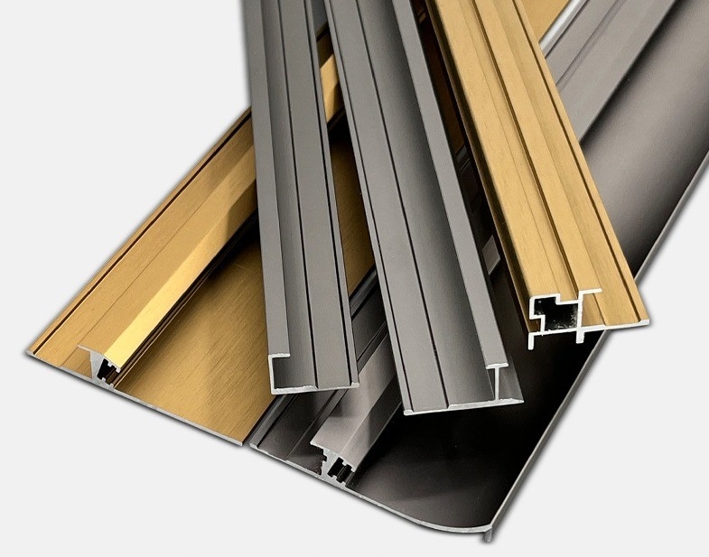 Profili decorativi in alluminio oro e nero per cornice e armadi di porte scorrevoli versatili