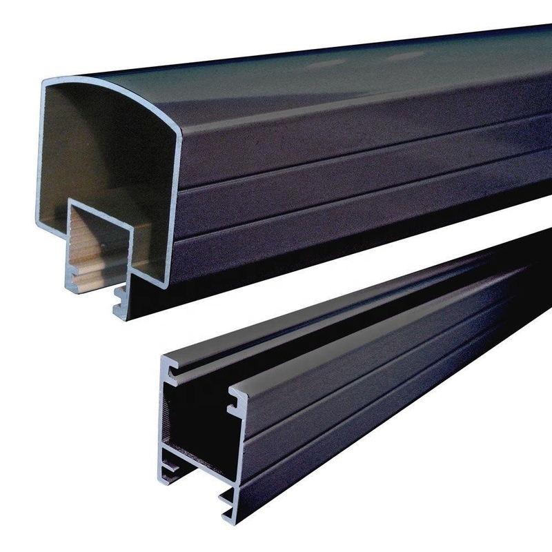 T5 Alumini U Canale di vetro Raliera di maniglia Balustrade Profil di posta per recinzioni di terrazza
